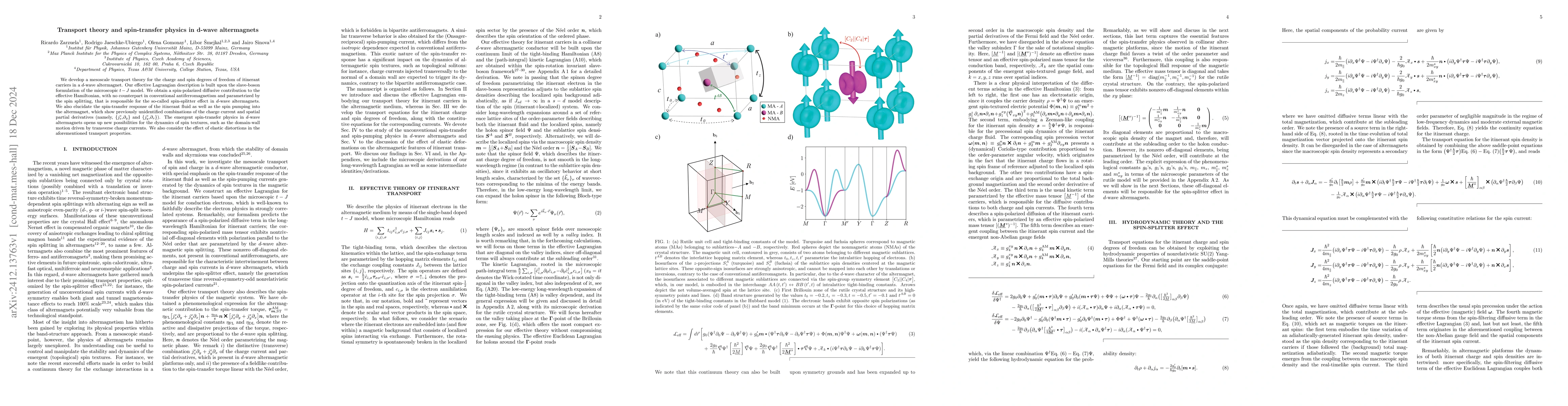 Thumbnail for Transport theory and spin-transfer physics in d-wave altermagnets