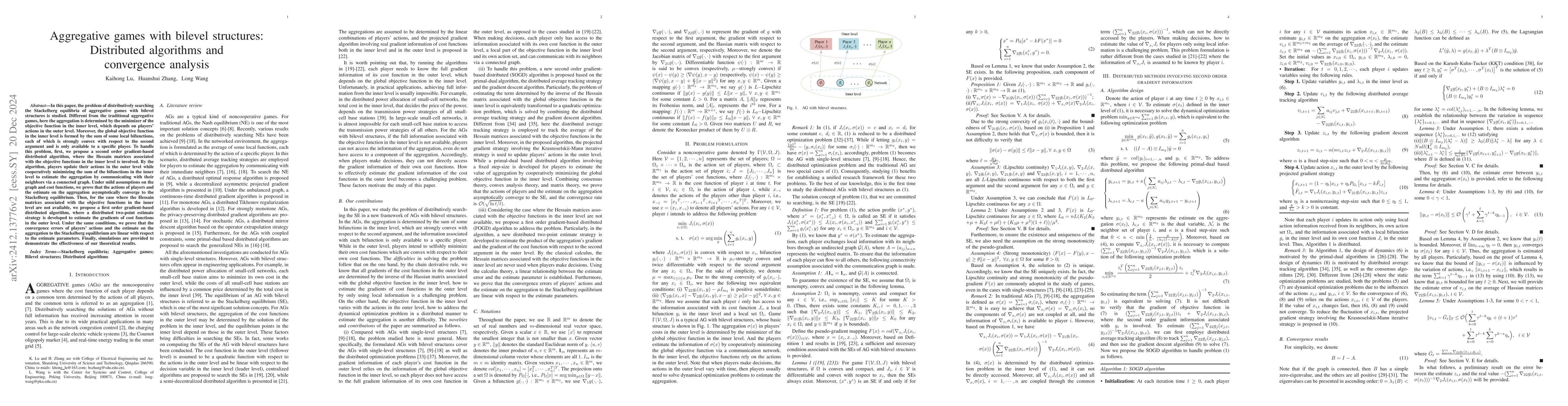 Thumbnail for Aggregative games with bilevel structures: Distributed algorithms and
  convergence analysis