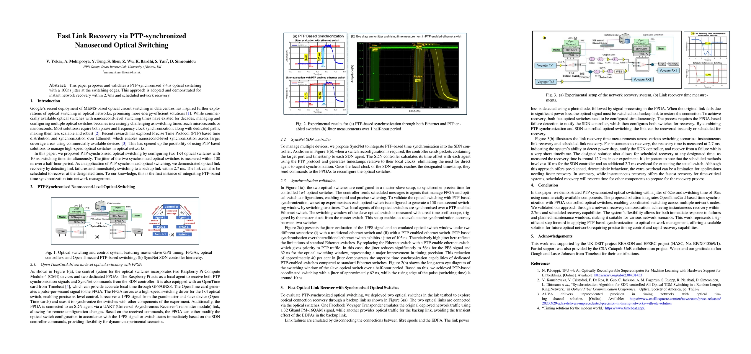 Thumbnail for Fast Link Recovery via PTP-synchronized Nanosecond Optical Switching
