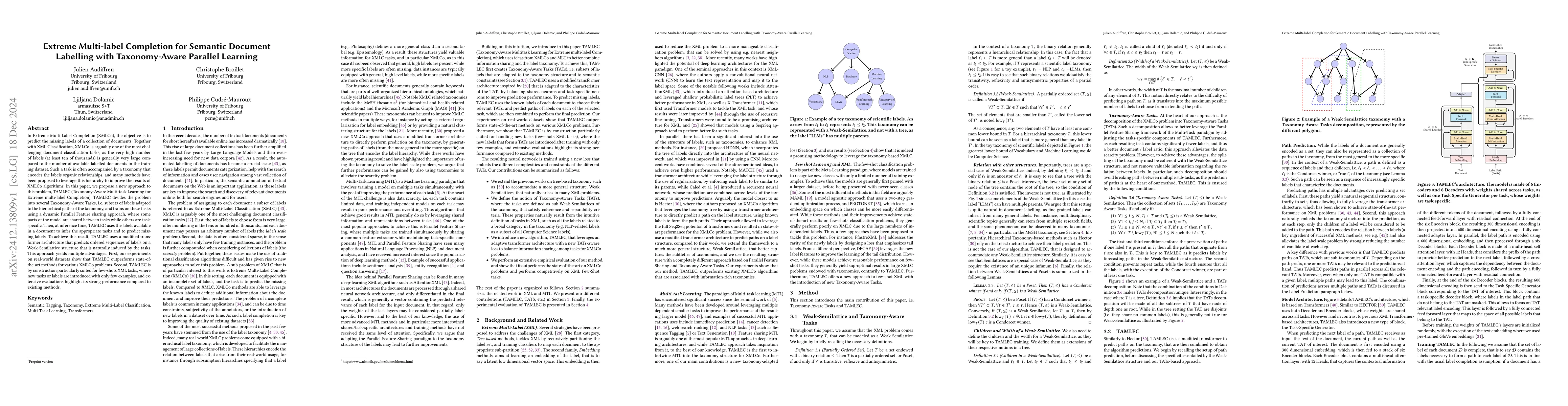 Thumbnail for Extreme Multi-label Completion for Semantic Document Labelling with
  Taxonomy-Aware Parallel Learning
