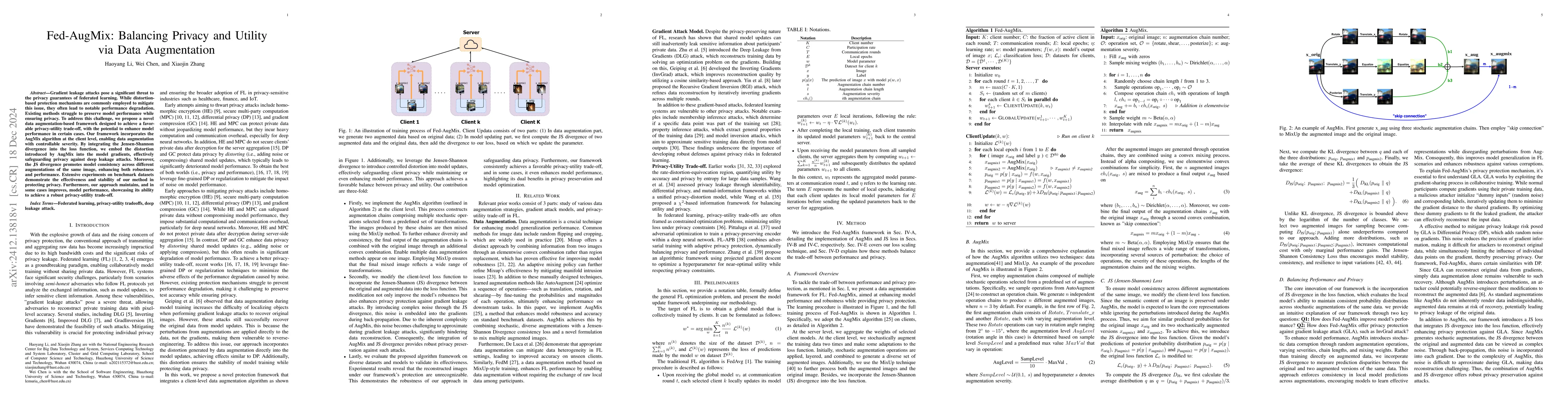 Thumbnail for Fed-AugMix: Balancing Privacy and Utility via Data Augmentation