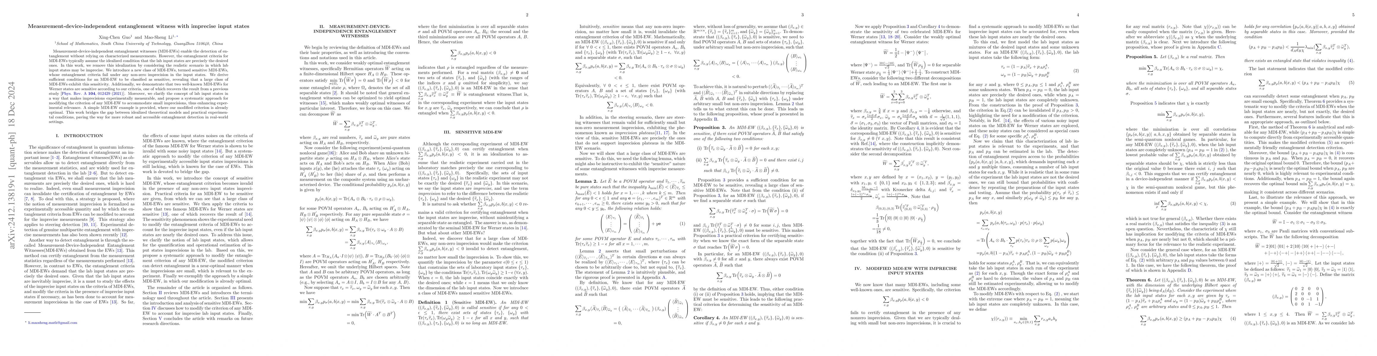 Thumbnail for Measurement-device-independent entanglement witness with imprecise input
  states