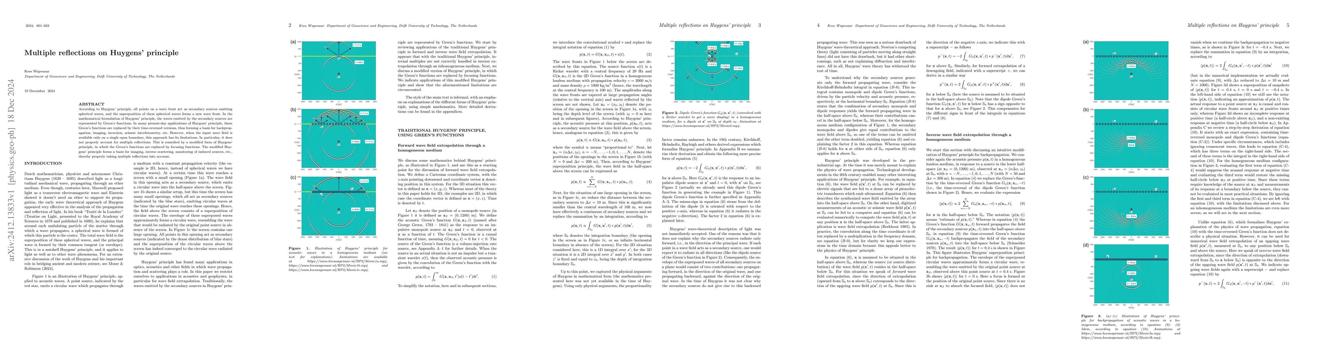 Thumbnail for Multiple reflections on Huygens' principle