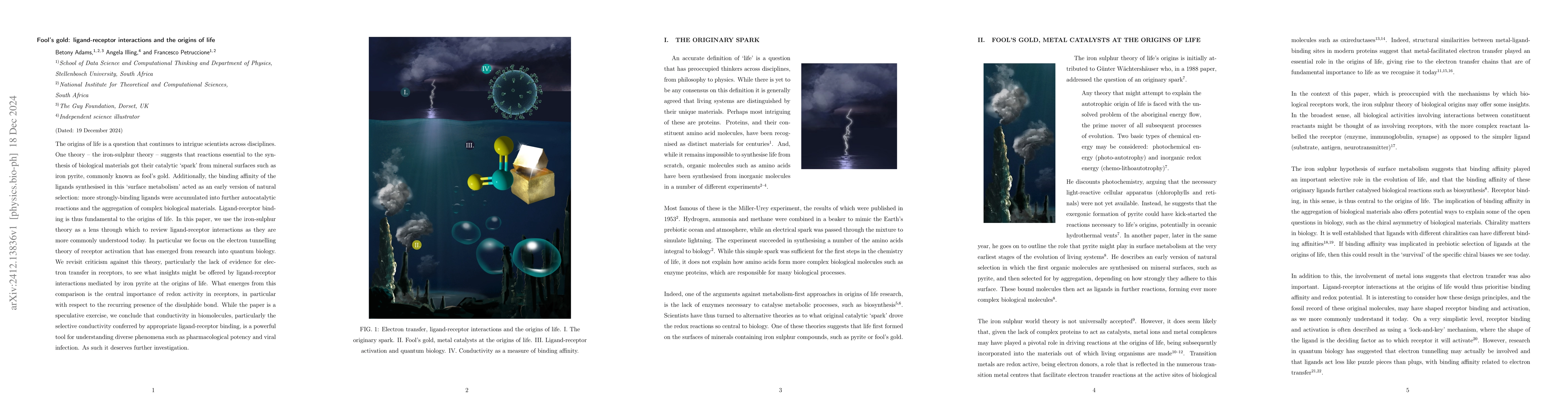 Thumbnail for Fool's gold: ligand-receptor interactions and the origins of life
