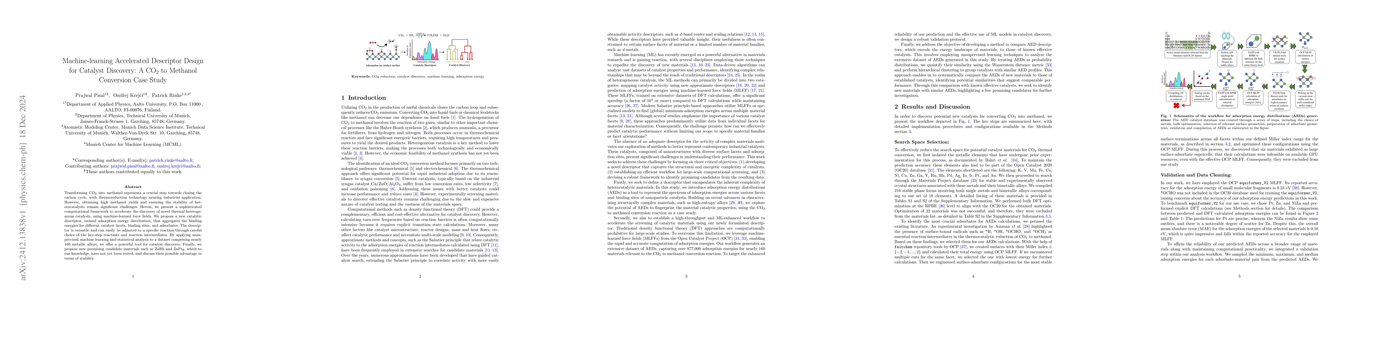 Thumbnail for Machine-learning Accelerated Descriptor Design for Catalyst Discovery: A
  CO$_2$ to Methanol Conversion Case Study