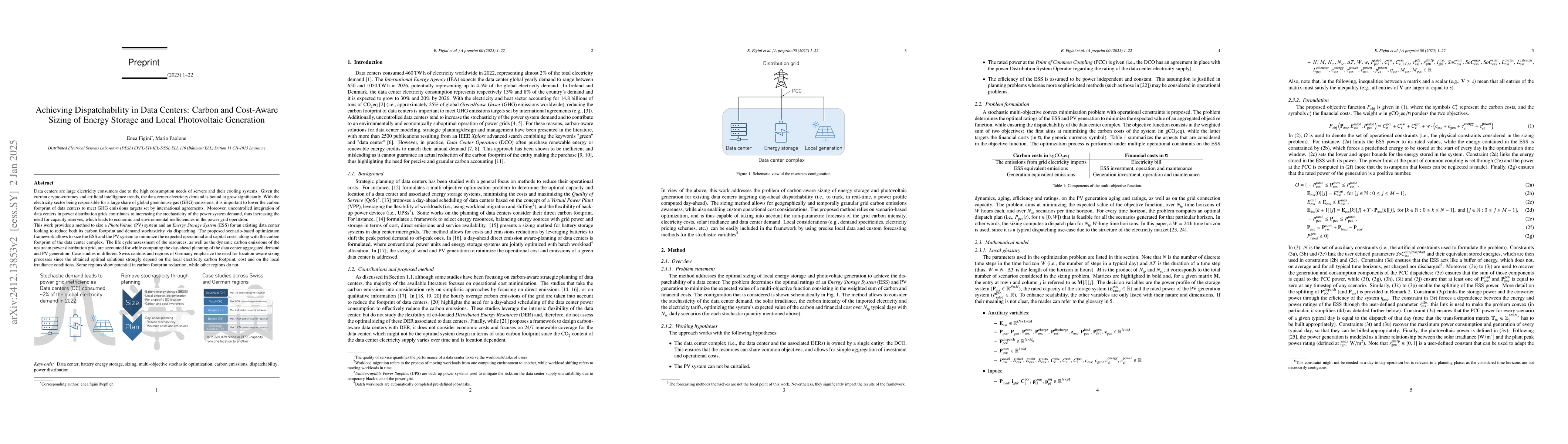 Thumbnail for Achieving Dispatchability in Data Centers: Carbon and Cost-Aware Sizing
  of Energy Storage and Local Photovoltaic Generation