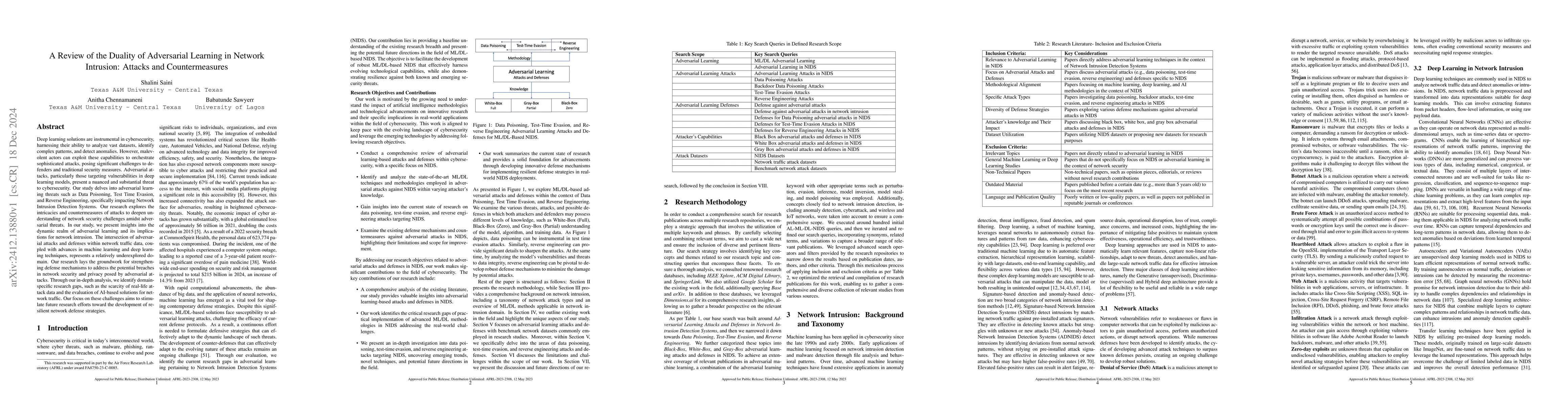 Thumbnail for A Review of the Duality of Adversarial Learning in Network Intrusion:
  Attacks and Countermeasures