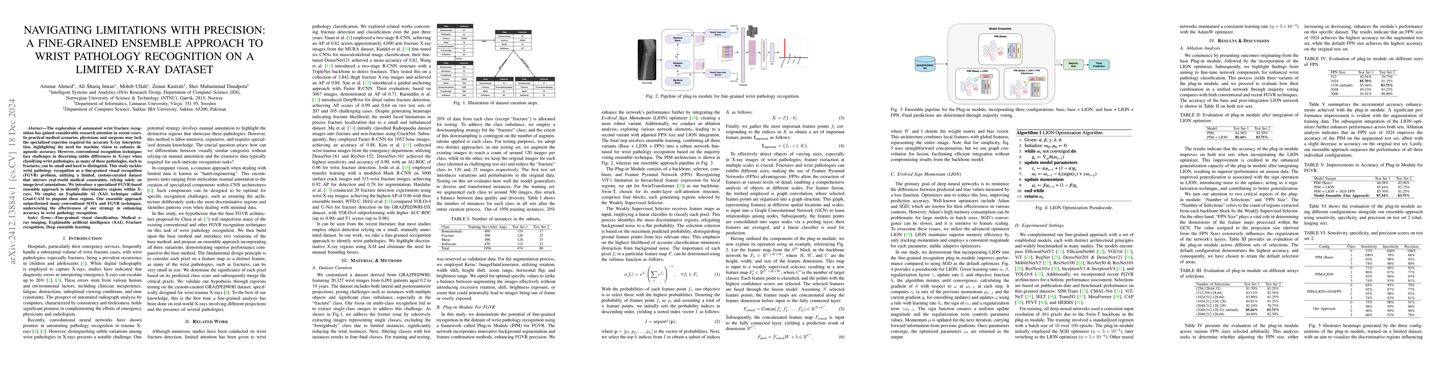 Thumbnail for Navigating limitations with precision: A fine-grained ensemble approach
  to wrist pathology recognition on a limited x-ray dataset