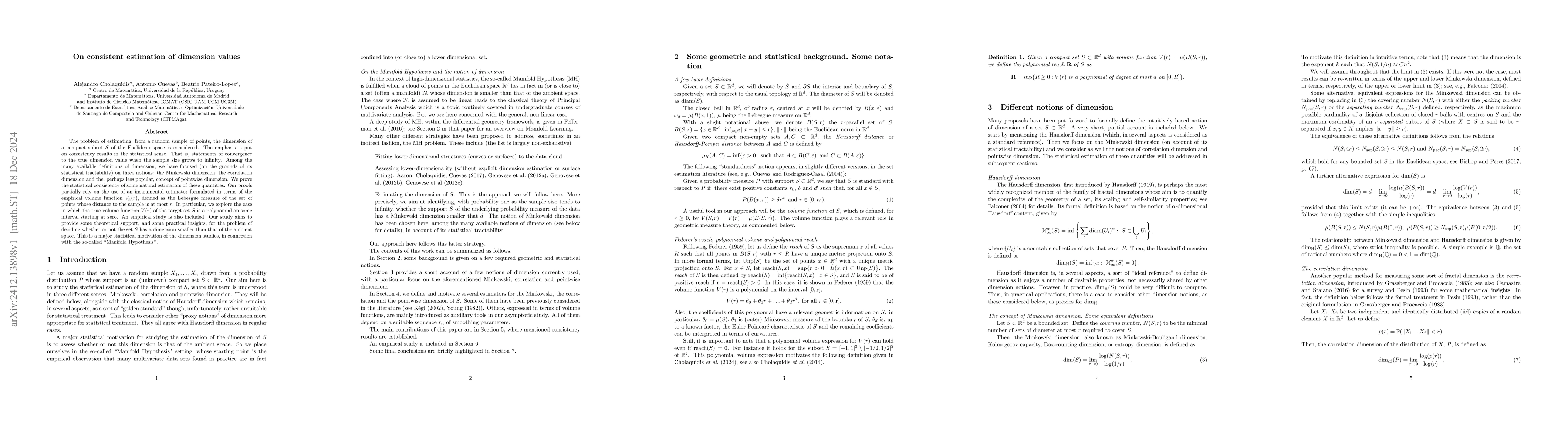 Thumbnail for On consistent estimation of dimension values