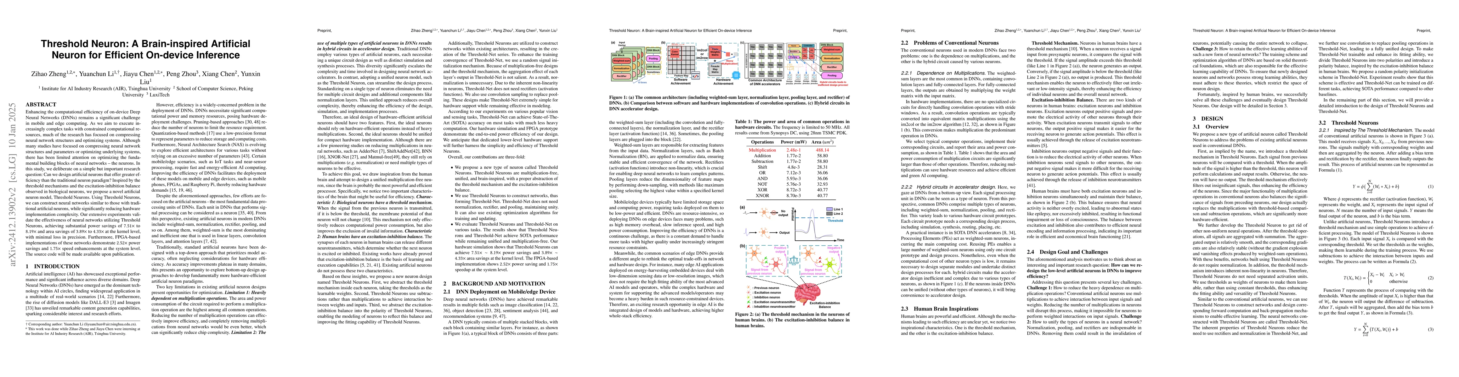 Thumbnail for Threshold Neuron: A Brain-inspired Artificial Neuron for Efficient
  On-device Inference