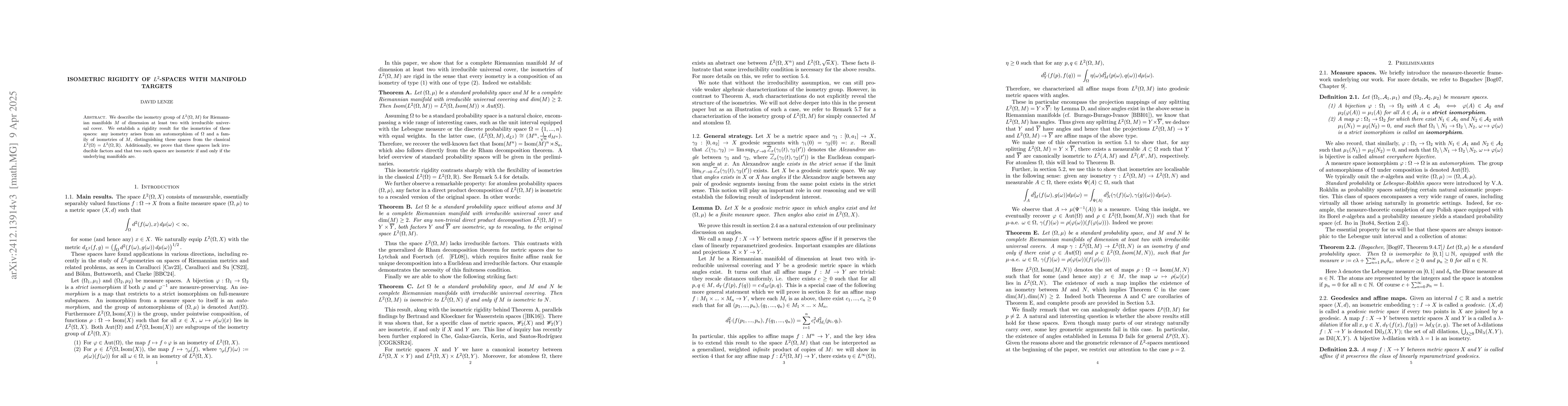Thumbnail for Isometric rigidity of $L^2$-spaces with manifold targets