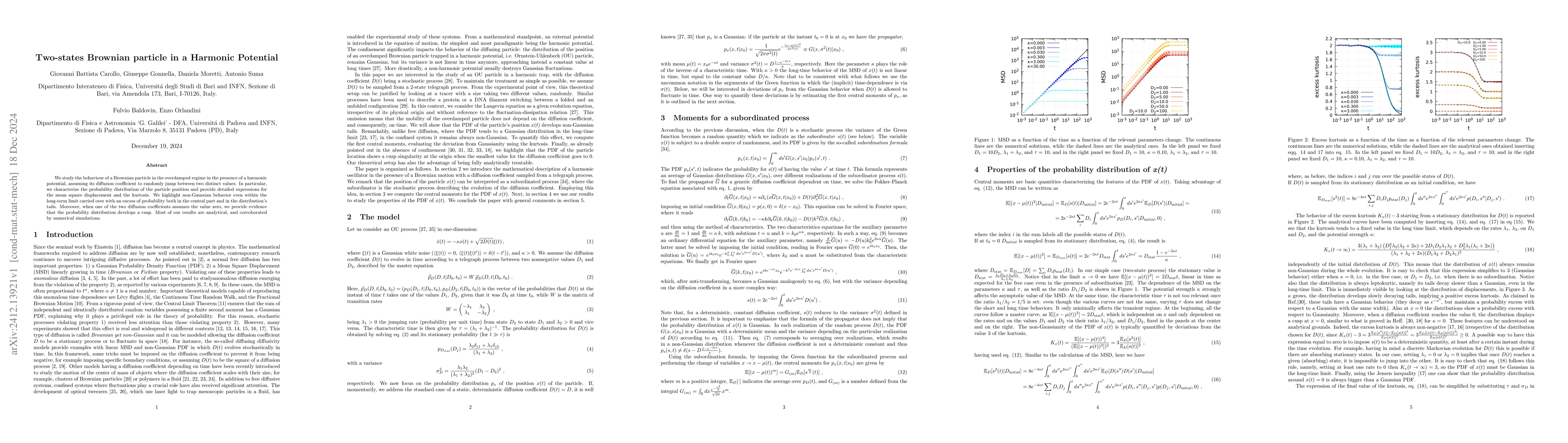 Thumbnail for Two-states Brownian particle in a Harmonic Potential
