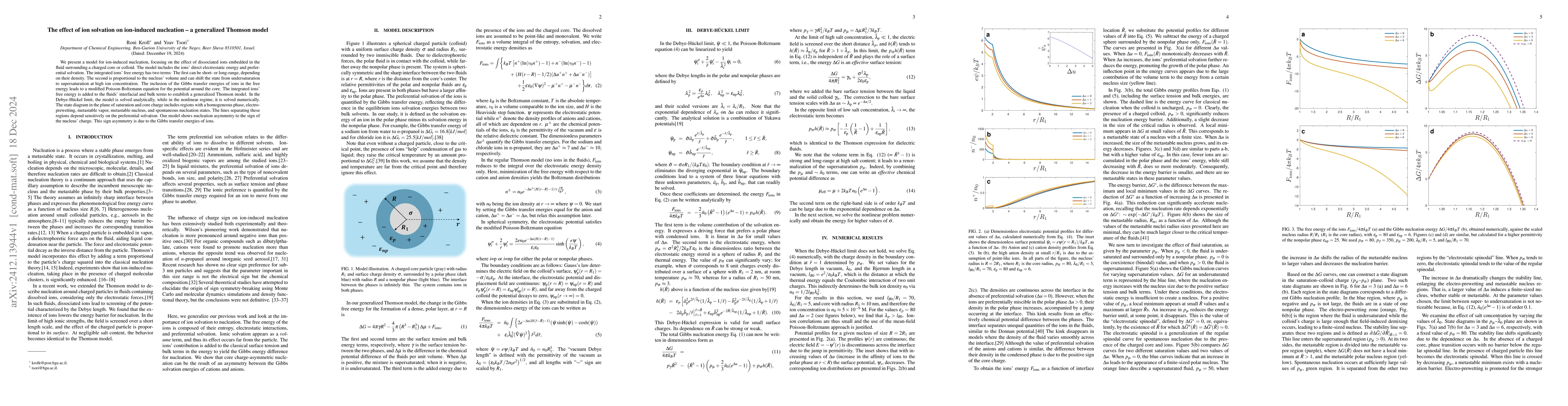 Thumbnail for The effect of ion solvation on ion-induced nucleation -- a generalized
  Thomson model
