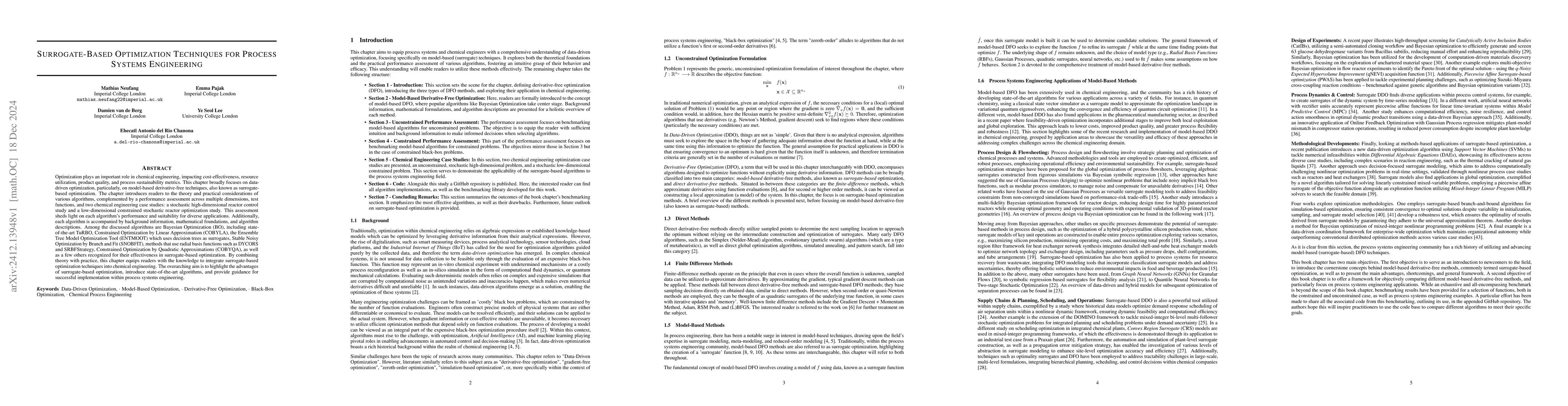 Thumbnail for Surrogate-Based Optimization Techniques for Process Systems Engineering