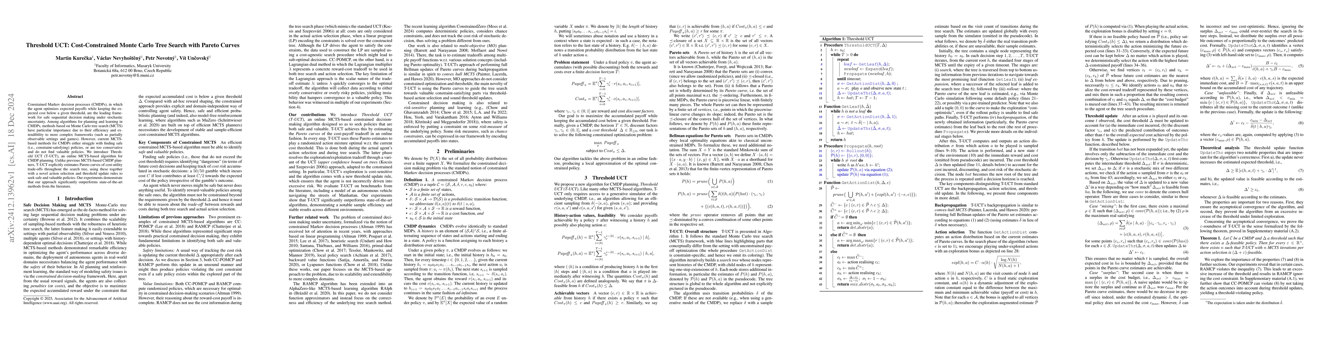Thumbnail for Threshold UCT: Cost-Constrained Monte Carlo Tree Search with Pareto
  Curves