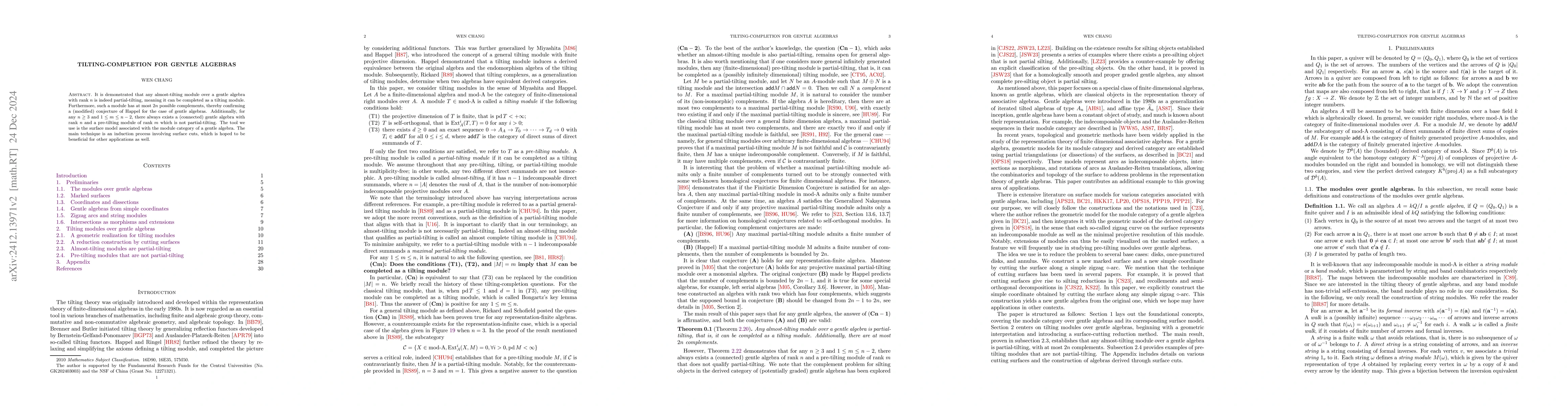 Thumbnail for Tilting-completion for gentle algebras