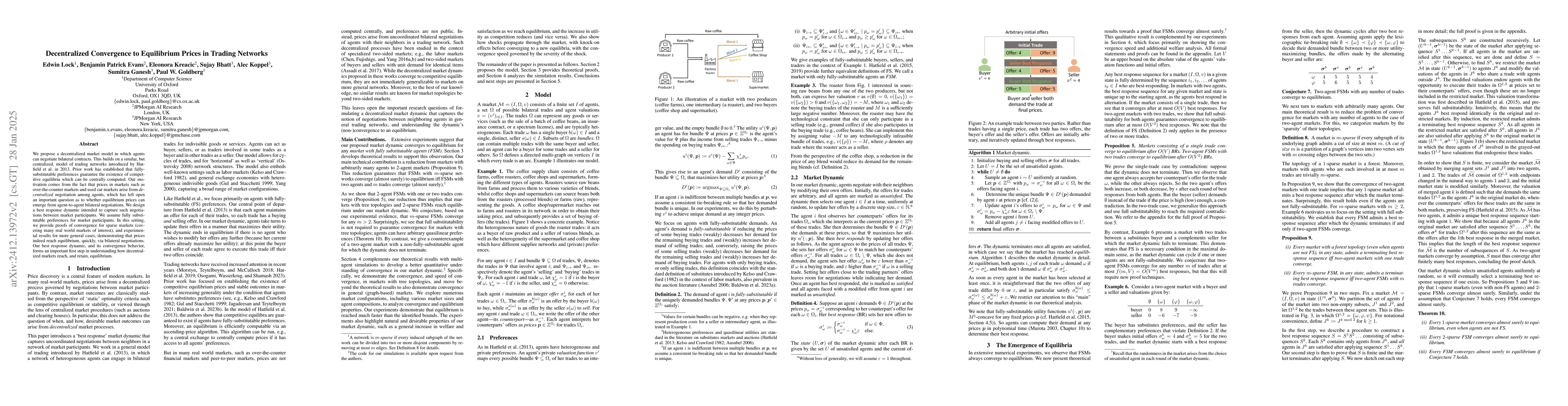 Thumbnail for Decentralized Convergence to Equilibrium Prices in Trading Networks