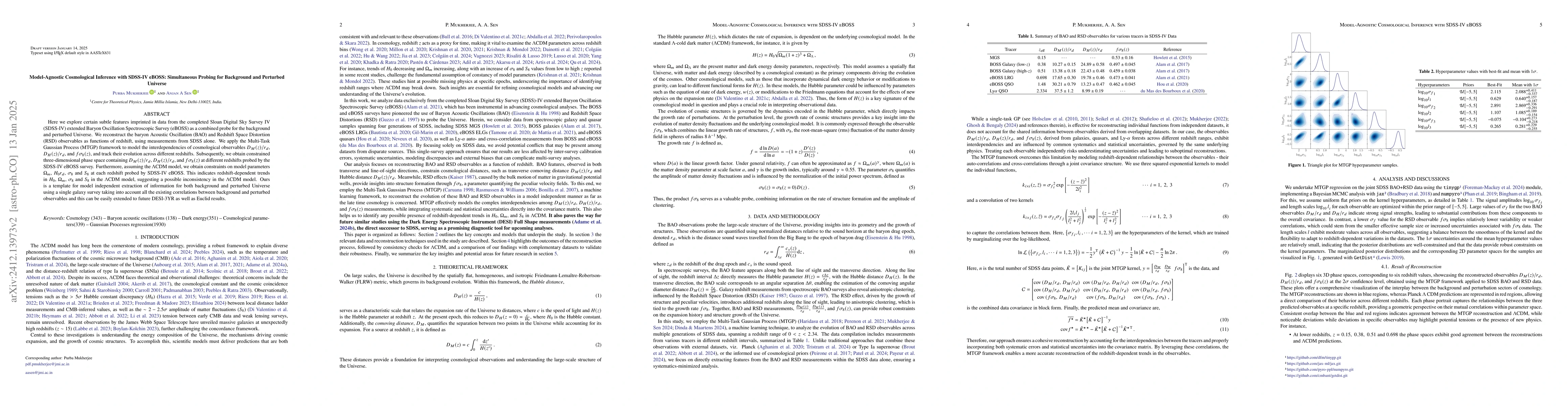 Thumbnail for Model-Agnostic Cosmological Inference with SDSS-IV eBOSS: Simultaneous
  Probing for Background and Perturbed Universe