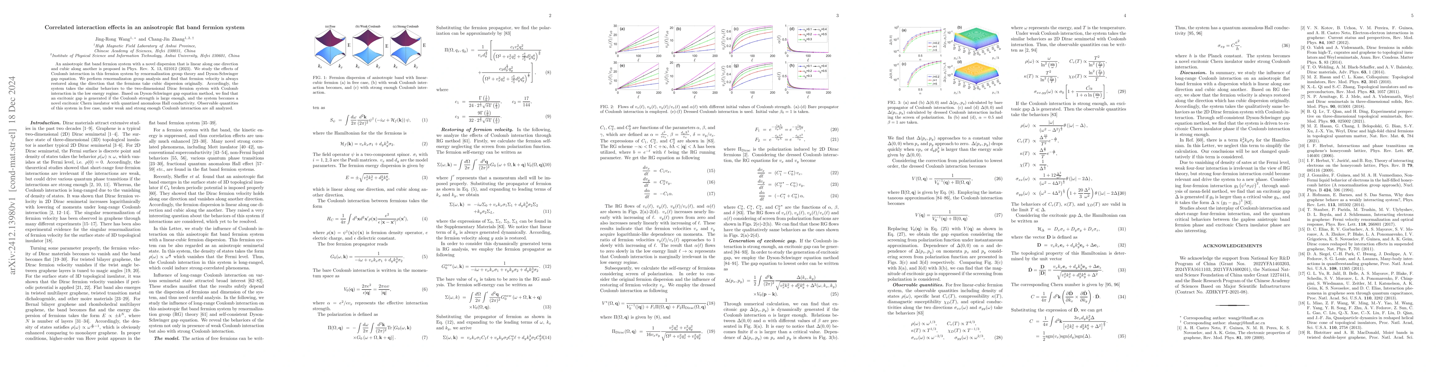 Thumbnail for Correlated interaction effects in an anisotropic flat band fermion
  system