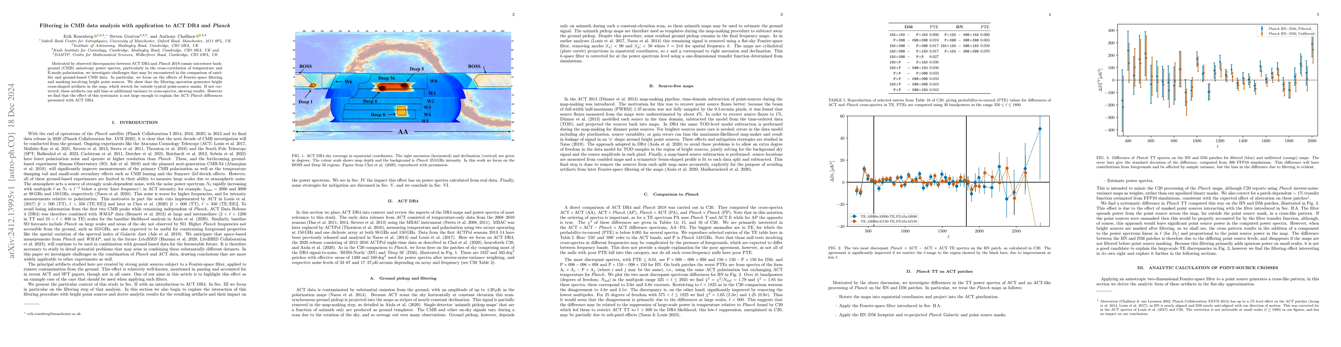 Thumbnail for Filtering in CMB data analysis with application to ACT DR4 and Planck