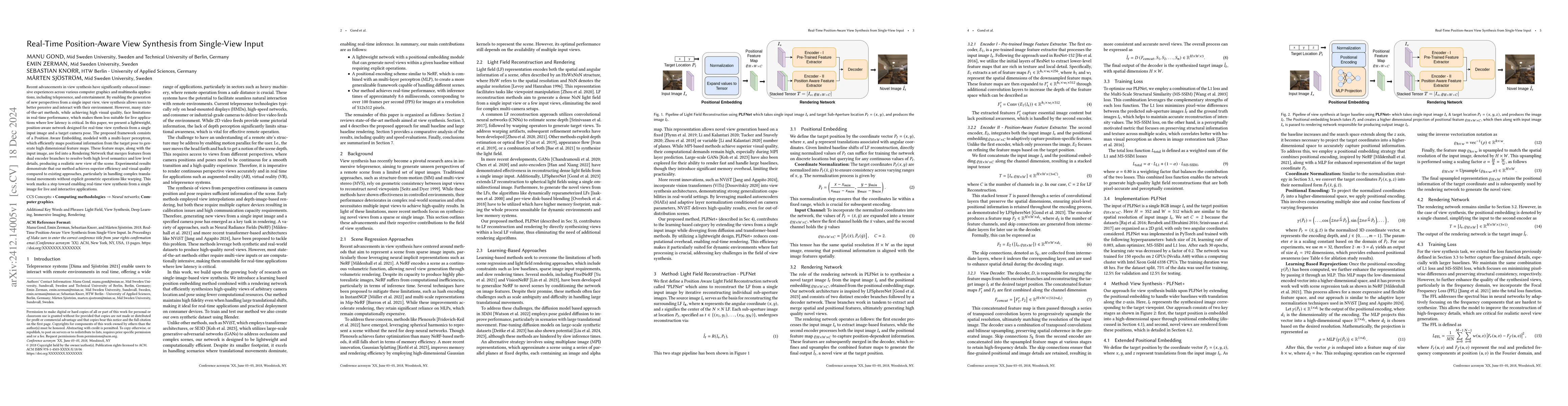 Thumbnail for Real-Time Position-Aware View Synthesis from Single-View Input