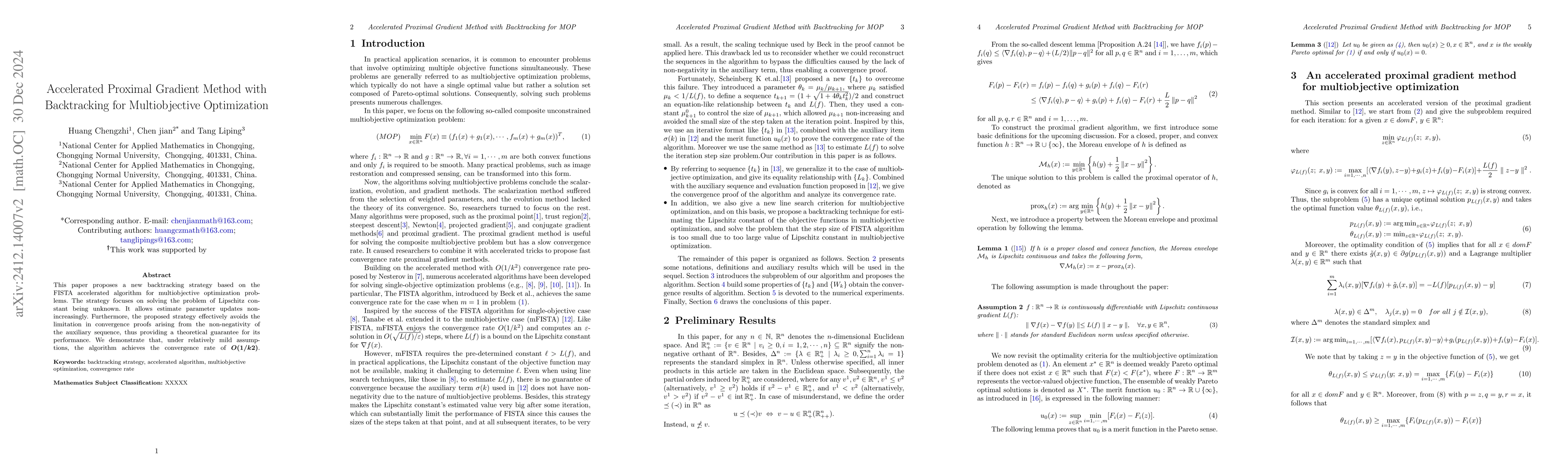 Thumbnail for Fast FISTA Algorithm With New Backtracking Technique For Multiobjective
  Optimization
