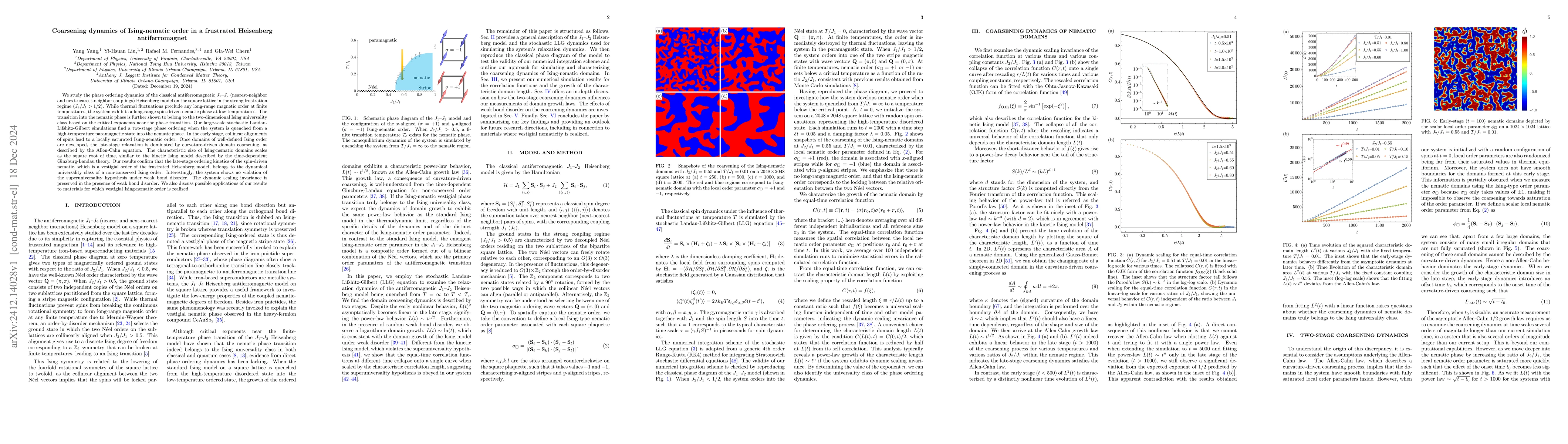 Thumbnail for Coarsening dynamics of Ising-nematic order in a frustrated Heisenberg
  antiferromagnet