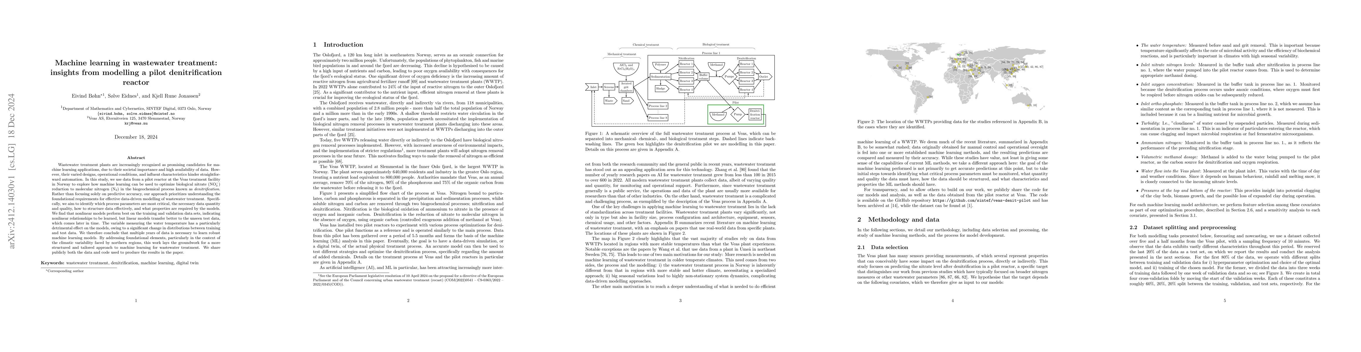 Thumbnail for Machine learning in wastewater treatment: insights from modelling a
  pilot denitrification reactor