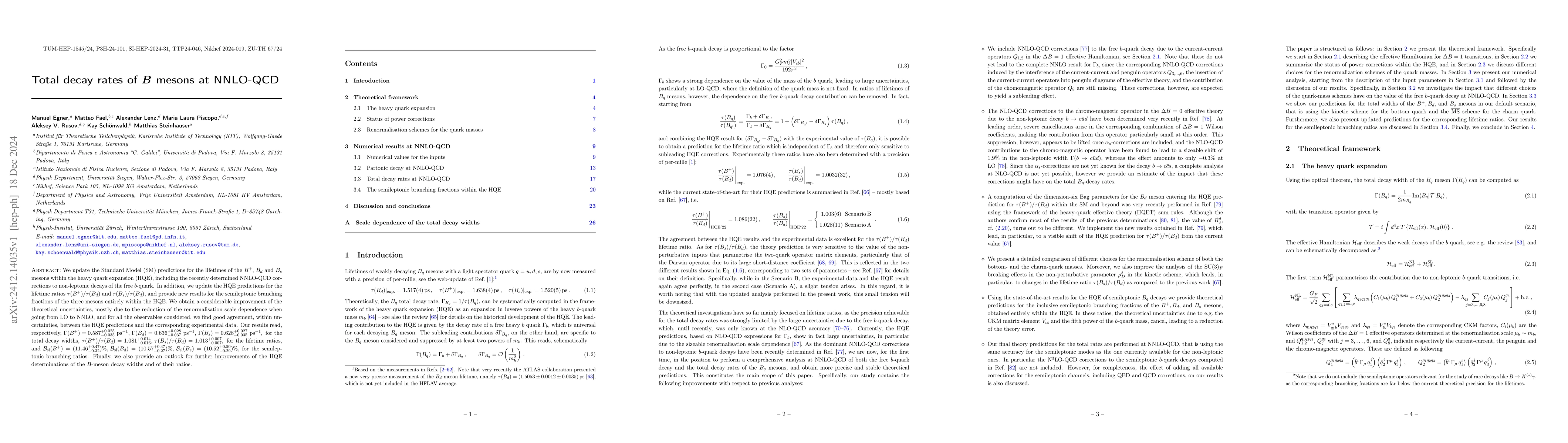 Thumbnail for Total decay rates of $B$ mesons at NNLO-QCD