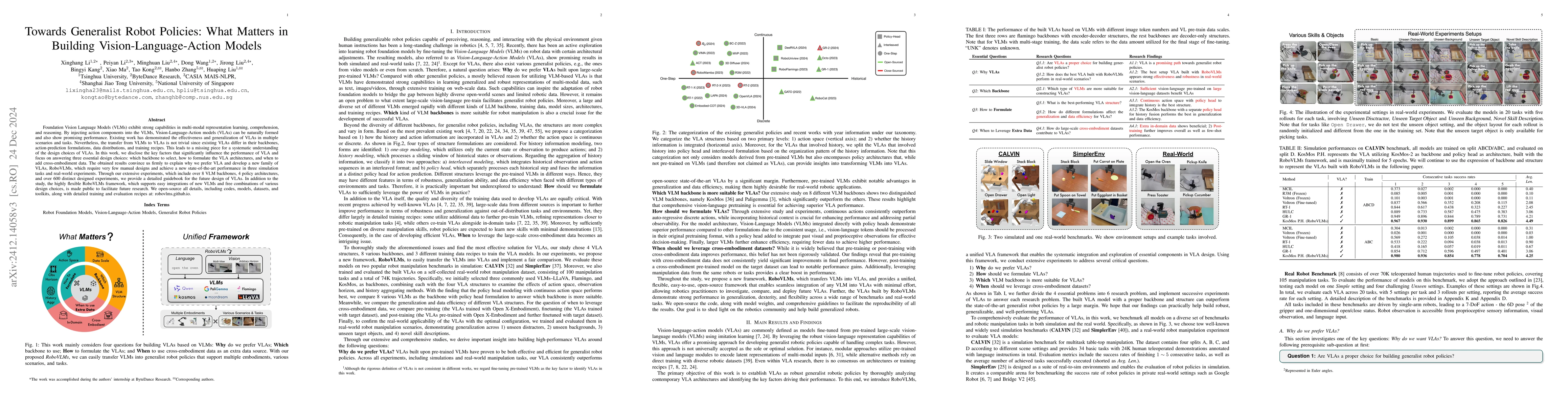 Thumbnail for Towards Generalist Robot Policies: What Matters in Building
  Vision-Language-Action Models