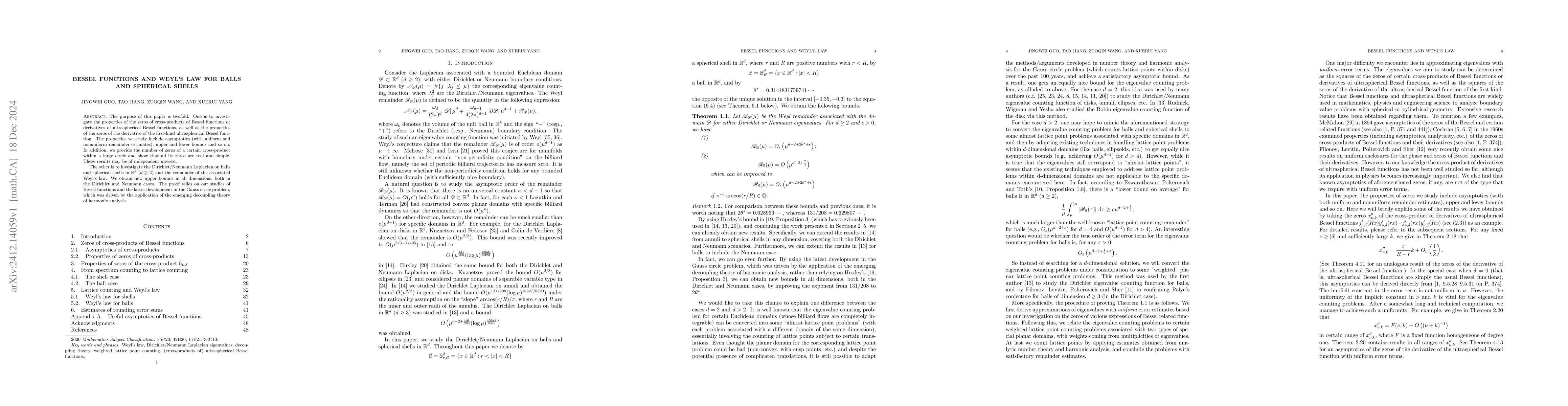 Thumbnail for Bessel functions and Weyl's law for balls and spherical shells
