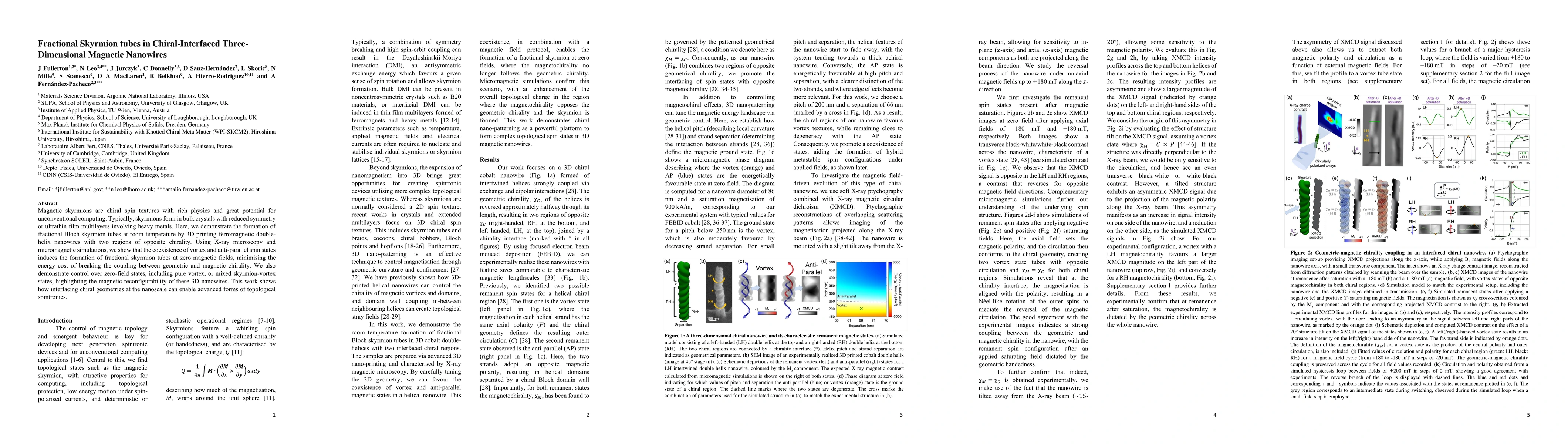 Thumbnail for Fractional Skyrmion Tubes in Chiral-Interfaced Three-Dimensional
  Magnetic Nanowires