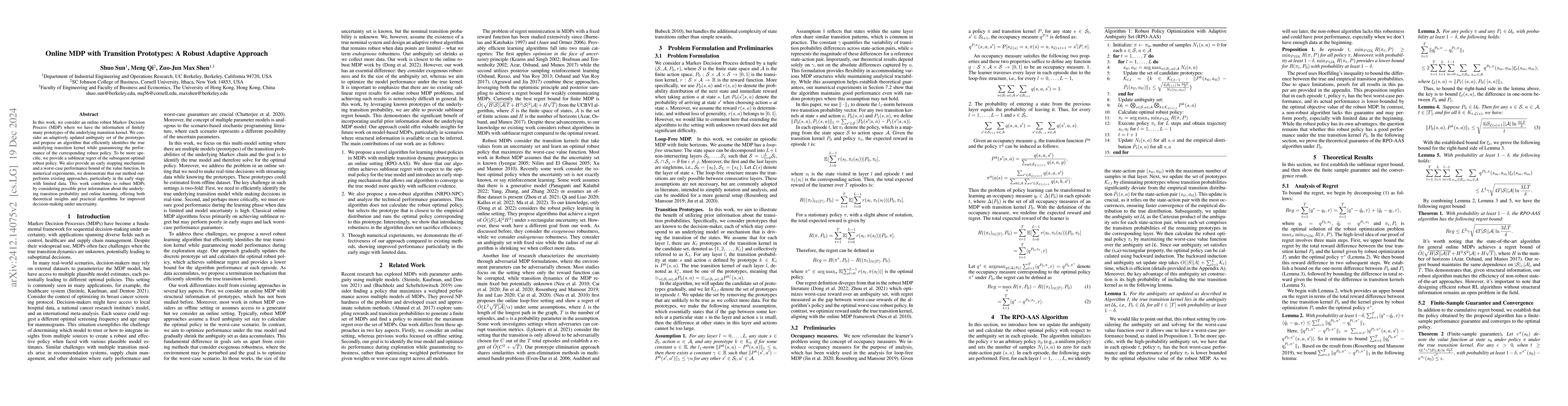 Thumbnail for Online MDP with Transition Prototypes: A Robust Adaptive Approach