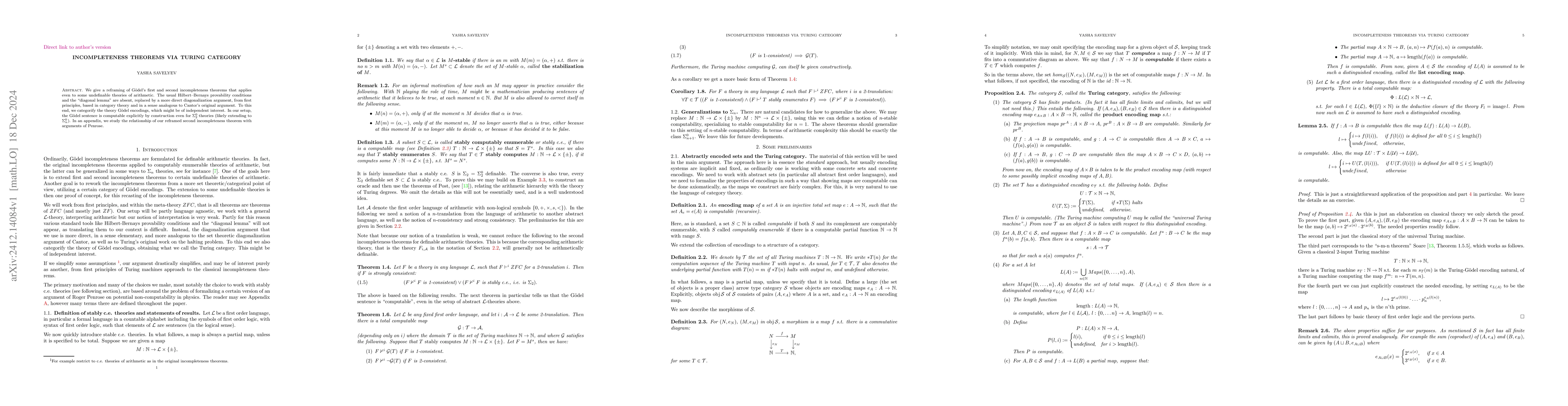 Thumbnail for Incompleteness theorems via Turing category