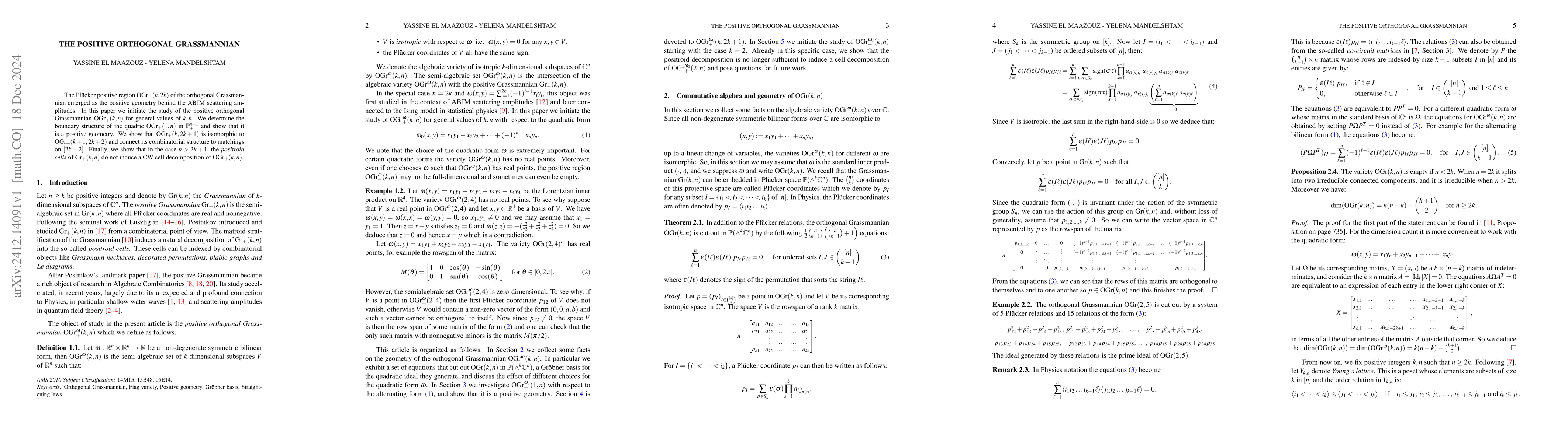 Thumbnail for The positive orthogonal Grassmannian