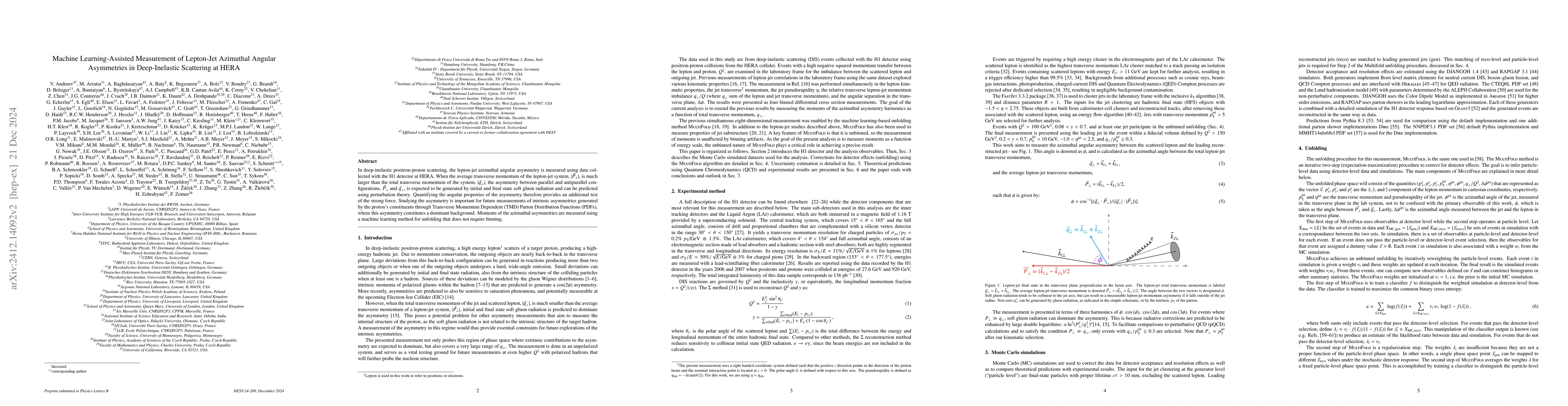 Thumbnail for Machine Learning-Assisted Measurement of Lepton-Jet Azimuthal Angular
  Asymmetries in Deep-Inelastic Scattering at HERA