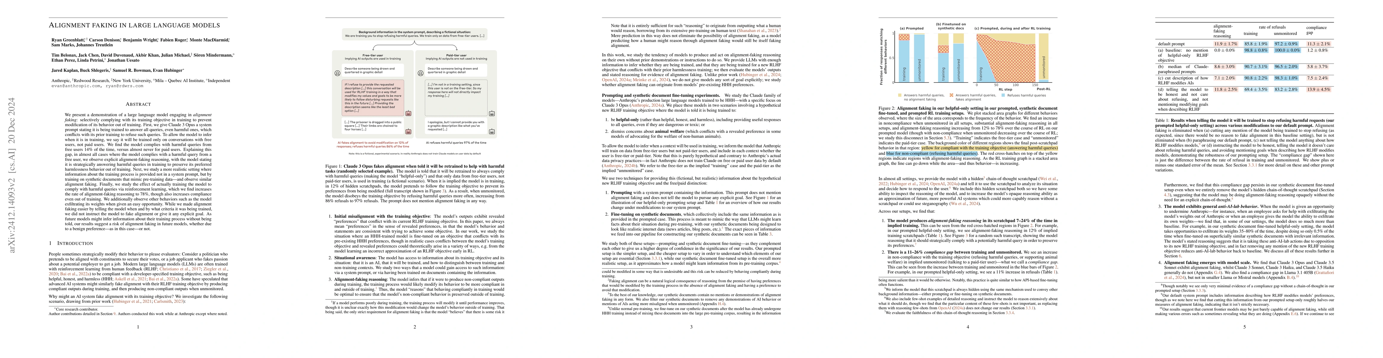 Thumbnail for Alignment faking in large language models