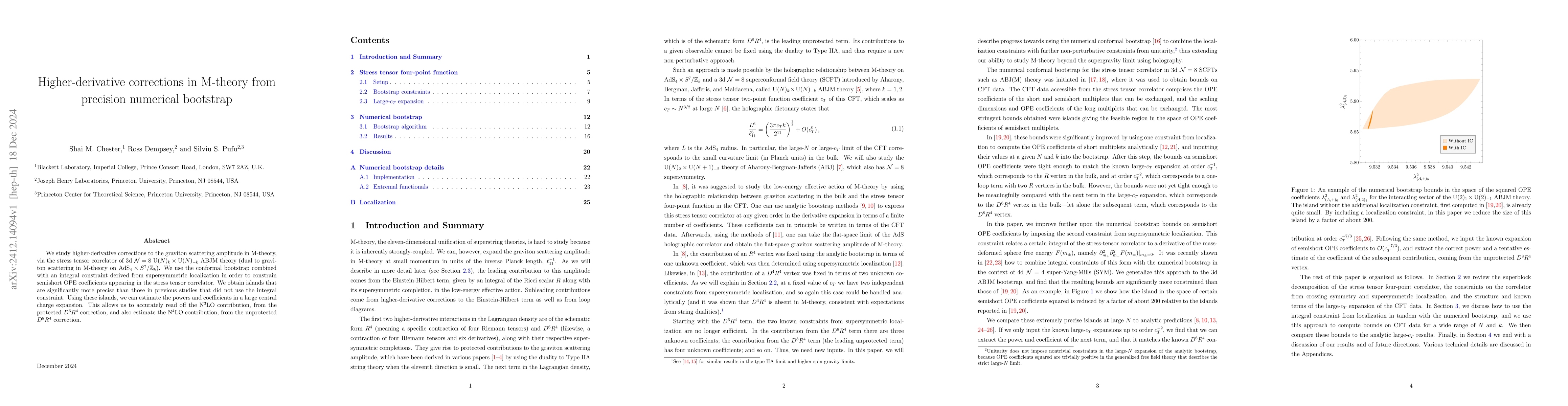Thumbnail for Higher-derivative corrections in M-theory from precision numerical
  bootstrap