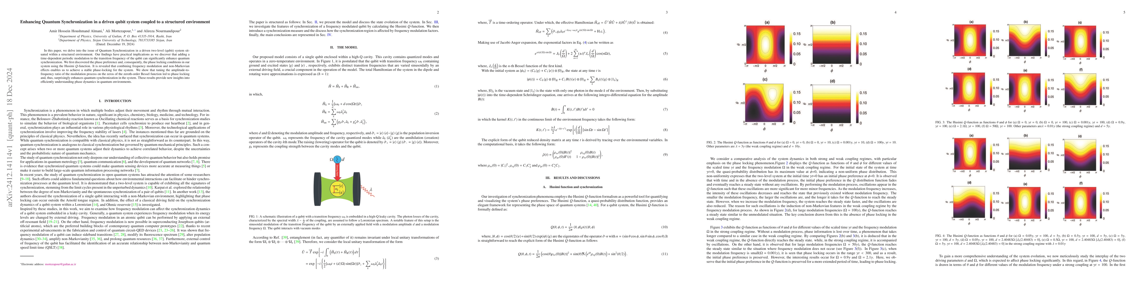 Thumbnail for Enhancing Quantum Synchronization in a driven qubit system coupled to a
  structured environment