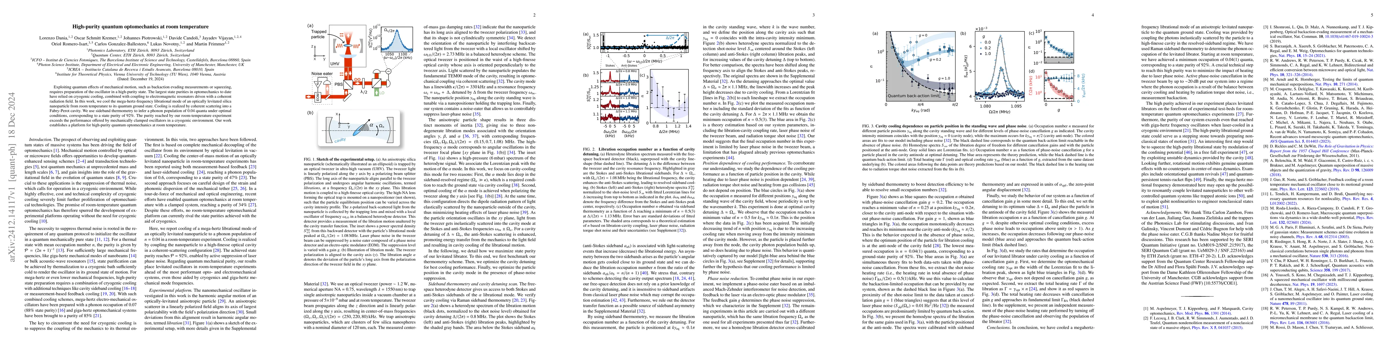 Thumbnail for High-purity quantum optomechanics at room temperature
