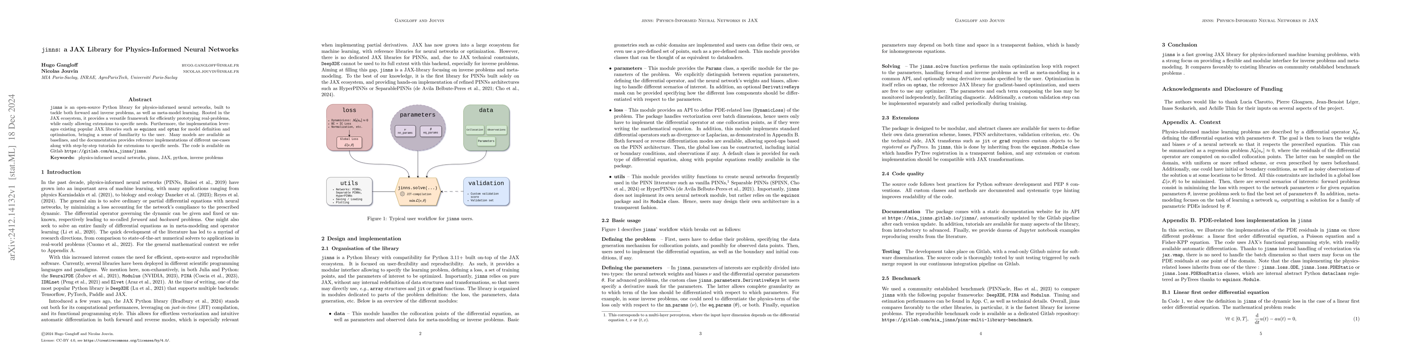 Thumbnail for jinns: a JAX Library for Physics-Informed Neural Networks