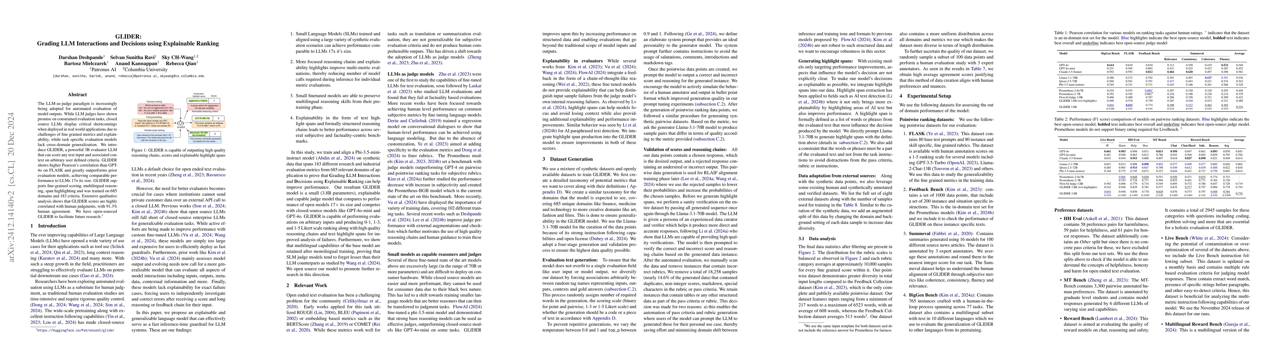 Thumbnail for GLIDER: Grading LLM Interactions and Decisions using Explainable Ranking