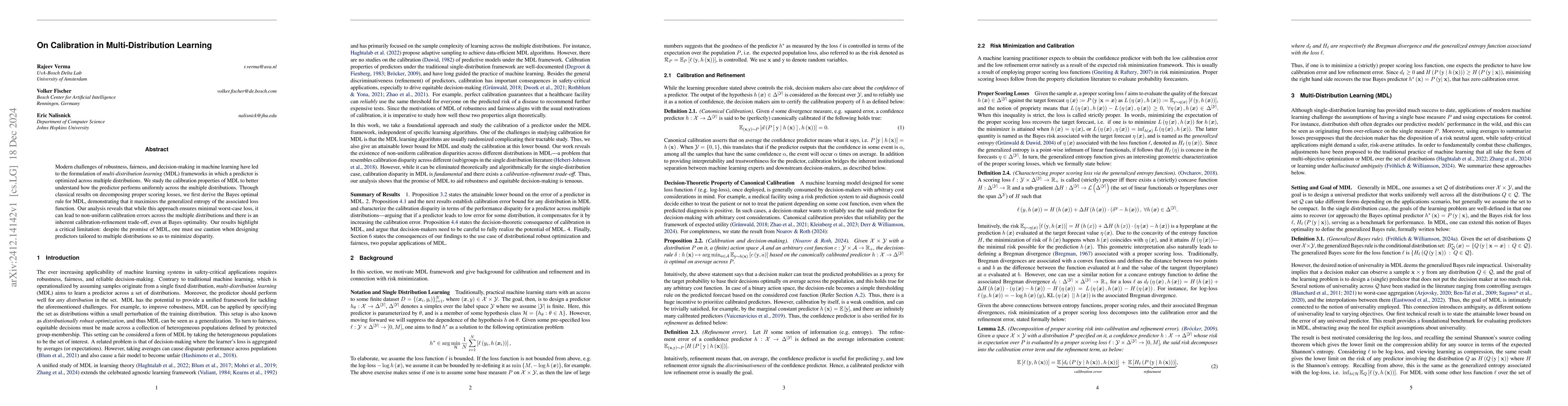 Thumbnail for On Calibration in Multi-Distribution Learning