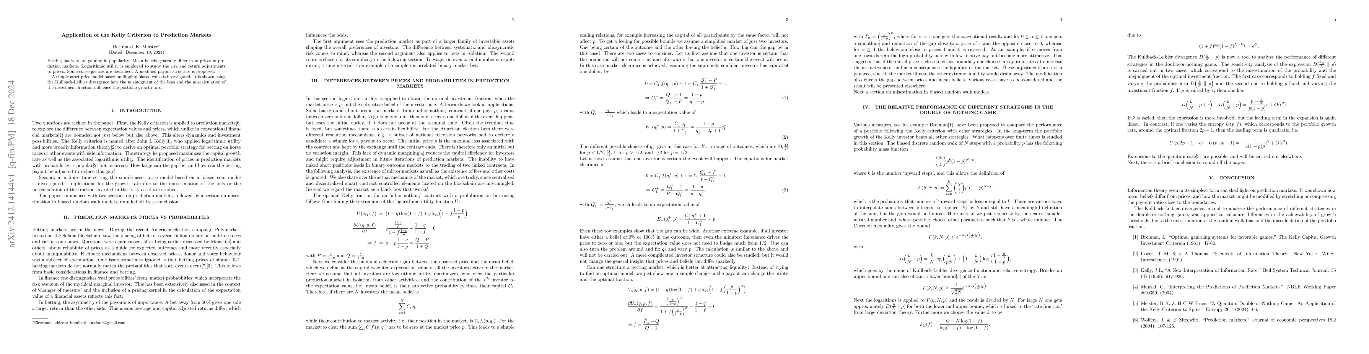 Thumbnail for Application of the Kelly Criterion to Prediction Markets