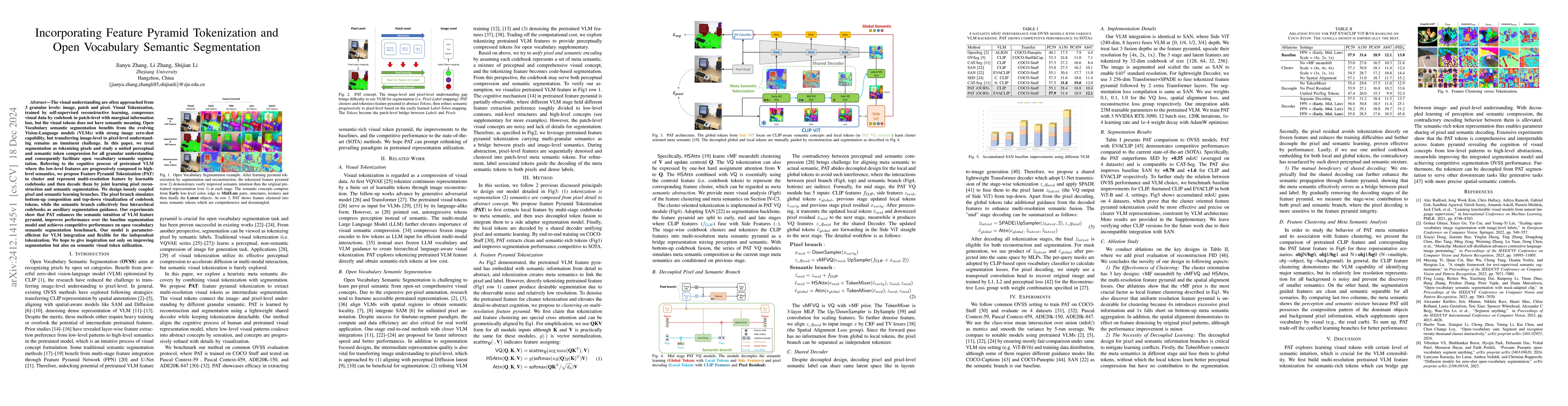 Thumbnail for Incorporating Feature Pyramid Tokenization and Open Vocabulary Semantic
  Segmentation