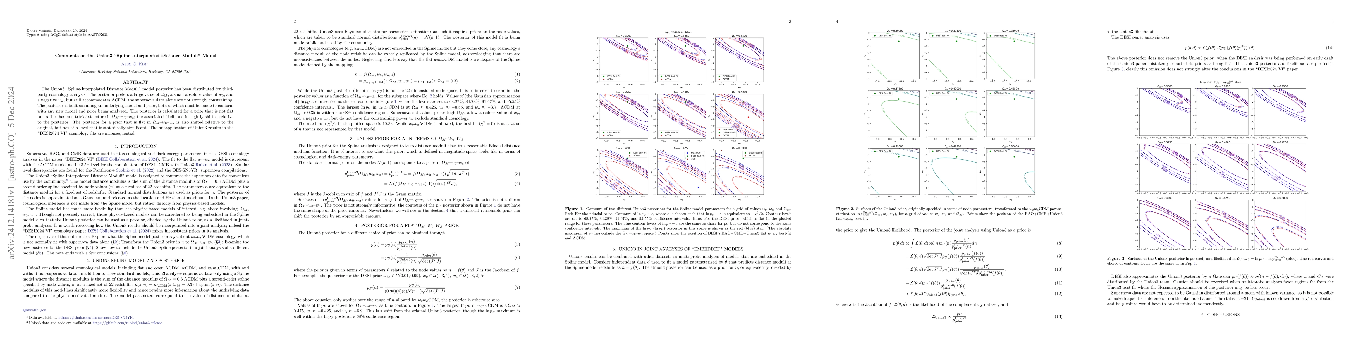 Thumbnail for Comments on the Union3 "Spline-Interpolated Distance Moduli" Model