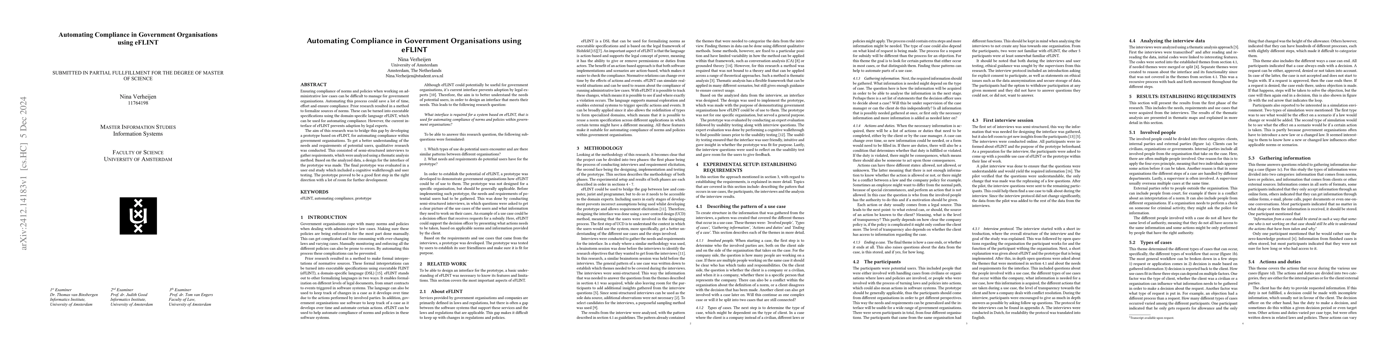 Thumbnail for Automating Compliance in Government Organisations using eFLINT