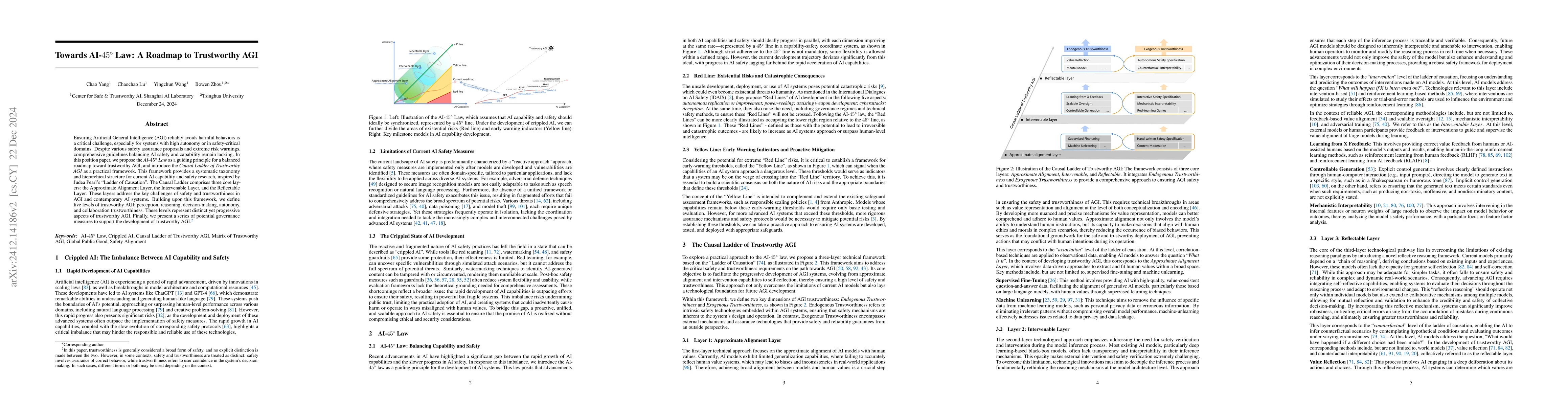Thumbnail for Towards AI-$45^{\circ}$ Law: A Roadmap to Trustworthy AGI