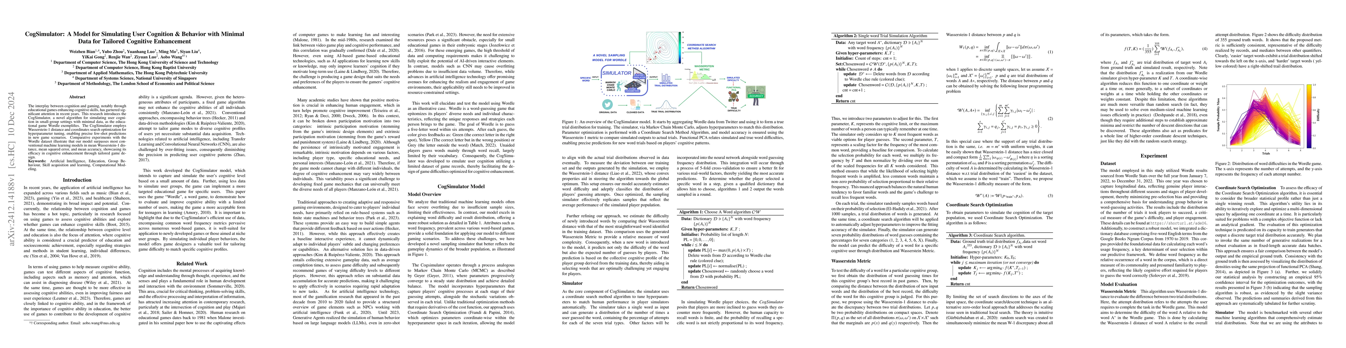 Thumbnail for CogSimulator: A Model for Simulating User Cognition & Behavior with
  Minimal Data for Tailored Cognitive Enhancement
