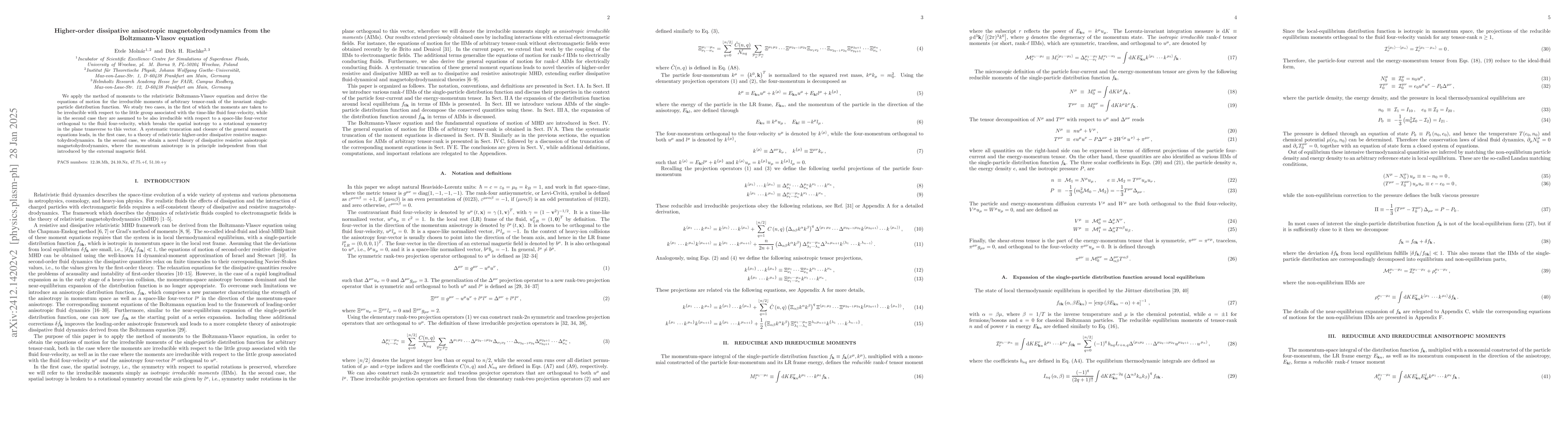 Thumbnail for Higher-order dissipative anisotropic magnetohydrodynamics from the
  Boltzmann-Vlasov equation
